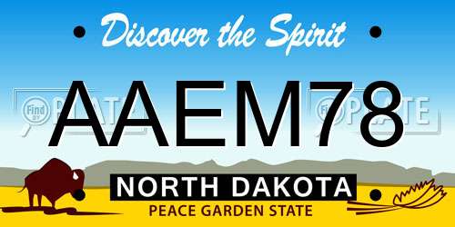 AAEM78 North Dakota License Plate