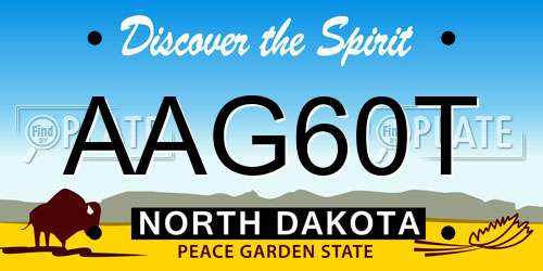 AAG60T North Dakota License Plate
