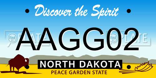 AAGG02 North Dakota License Plate