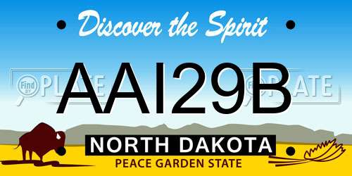 AAI29B North Dakota License Plate