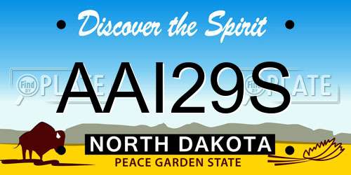 AAI29S North Dakota License Plate