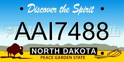 AAI7488 North Dakota License Plate