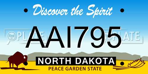 AAI795 North Dakota License Plate