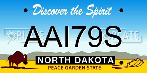 AAI79S North Dakota License Plate