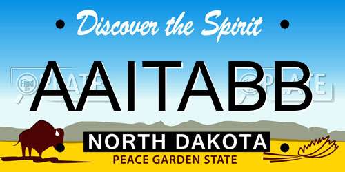 AAITABB North Dakota License Plate