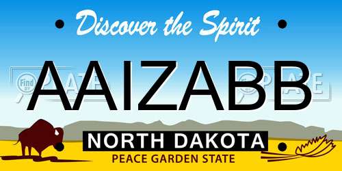 AAIZABB North Dakota License Plate