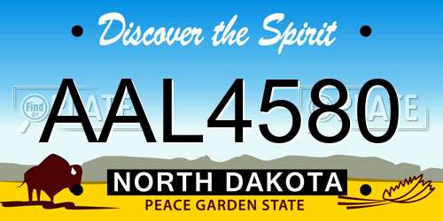 AAL4580 North Dakota License Plate