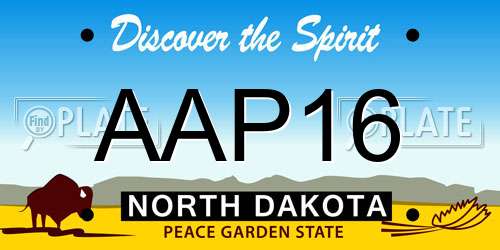 AAP16 North Dakota License Plate