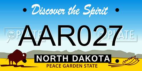 AAR027 North Dakota License Plate