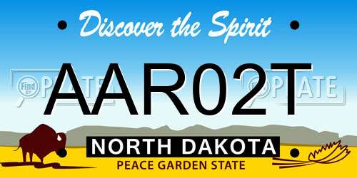 AAR02T North Dakota License Plate
