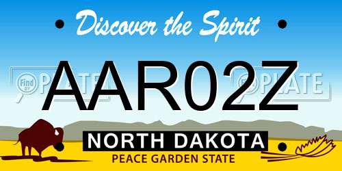 AAR02Z North Dakota License Plate