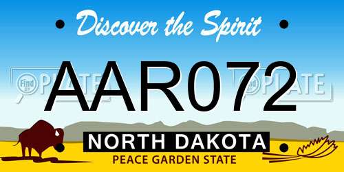AAR072 North Dakota License Plate