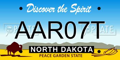 AAR07T North Dakota License Plate