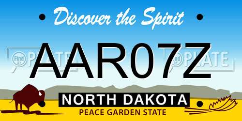 AAR07Z North Dakota License Plate