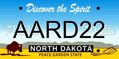 AARD22 North Dakota License Plate