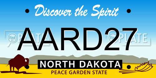 AARD27 North Dakota License Plate