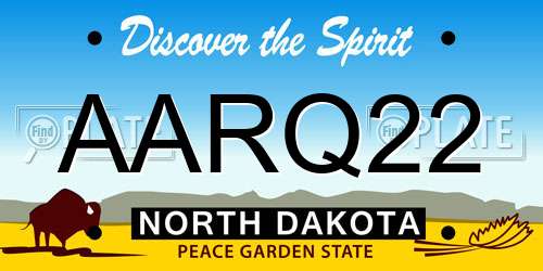 AARQ22 North Dakota License Plate