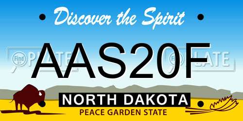 AAS20F North Dakota License Plate