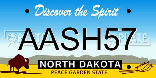 AASH57 North Dakota License Plate