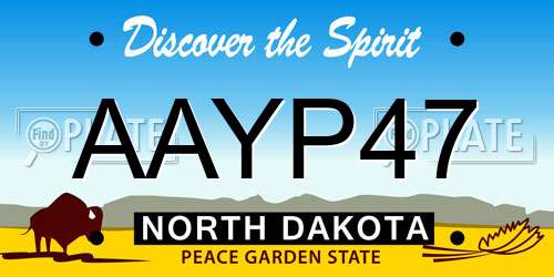 AAYP47 North Dakota License Plate