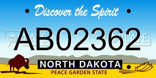 AB02362 North Dakota License Plate