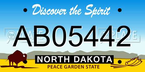 AB05442 North Dakota License Plate