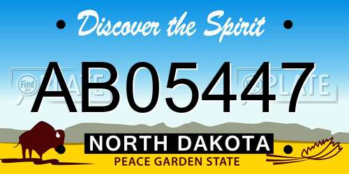 AB05447 North Dakota License Plate