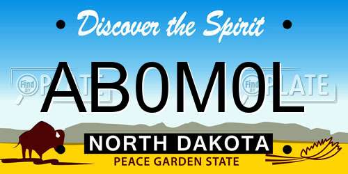 AB0M0L North Dakota License Plate