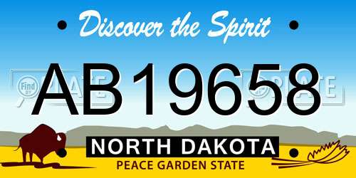 AB19658 North Dakota License Plate