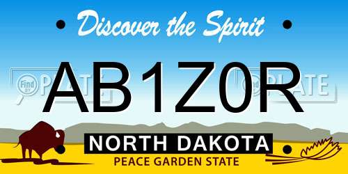 AB1Z0R North Dakota License Plate
