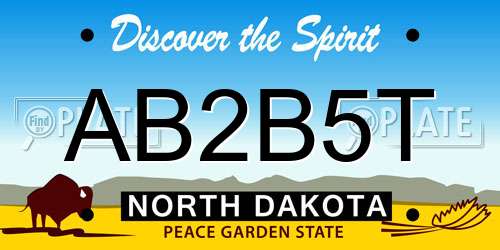 AB2B5T North Dakota License Plate