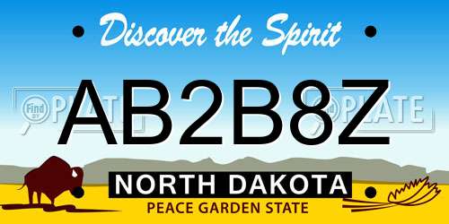 AB2B8Z North Dakota License Plate