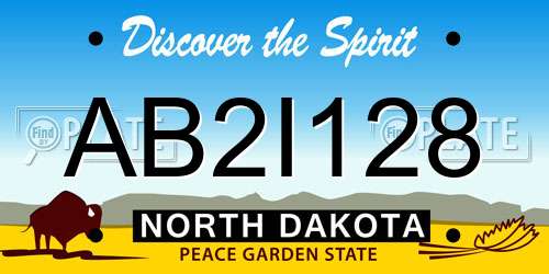 AB2I128 North Dakota License Plate