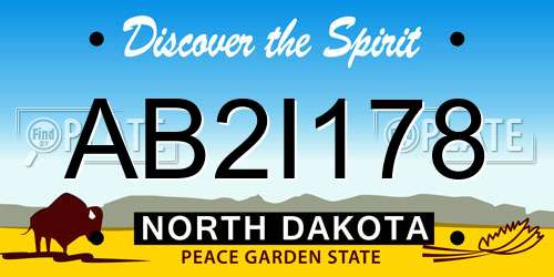 AB2I178 North Dakota License Plate