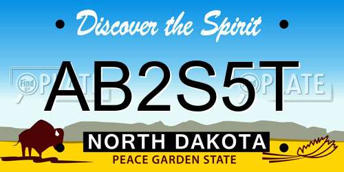 AB2S5T North Dakota License Plate