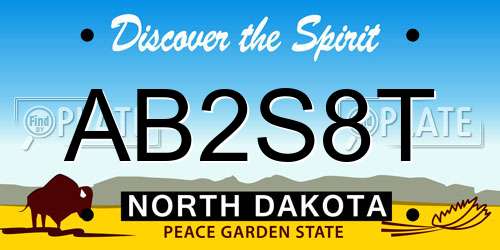AB2S8T North Dakota License Plate