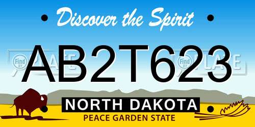 AB2T623 North Dakota License Plate