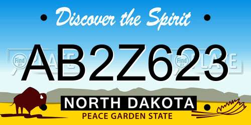 AB2Z623 North Dakota License Plate