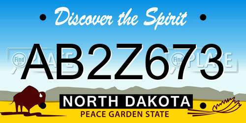 AB2Z673 North Dakota License Plate