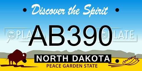 AB390 North Dakota License Plate