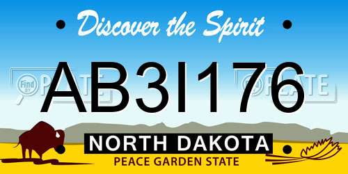 AB3I176 North Dakota License Plate