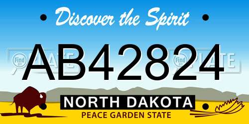 AB42824 North Dakota License Plate