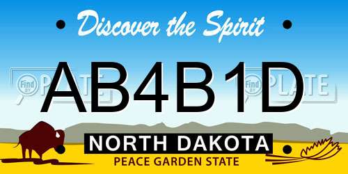 AB4B1D North Dakota License Plate