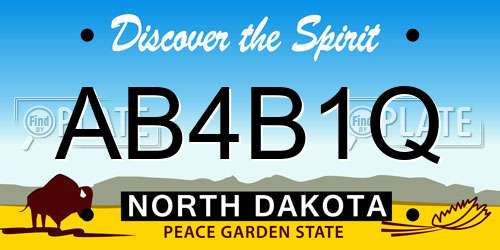 AB4B1Q North Dakota License Plate