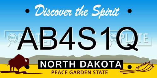 AB4S1Q North Dakota License Plate