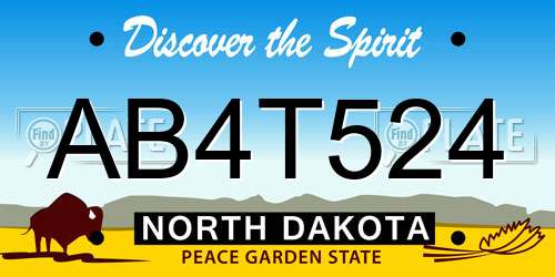 AB4T524 North Dakota License Plate