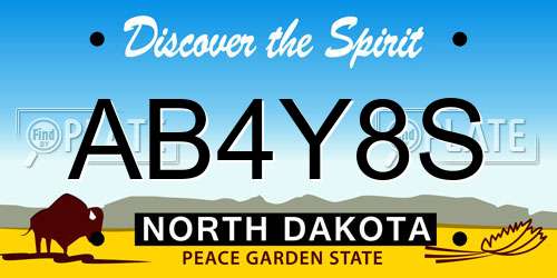 AB4Y8S North Dakota License Plate
