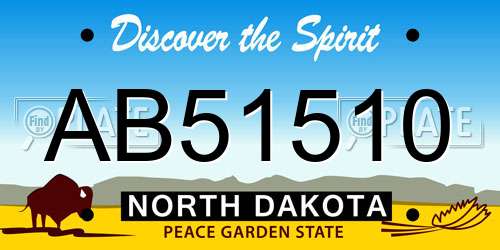 AB51510 North Dakota License Plate