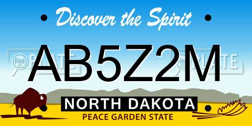 AB5Z2M North Dakota License Plate