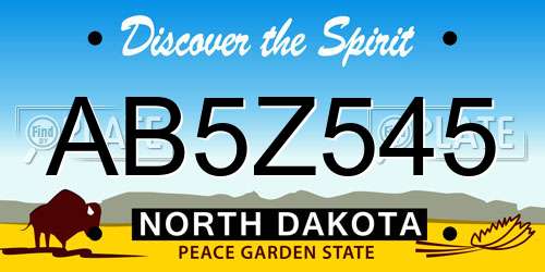 AB5Z545 North Dakota License Plate